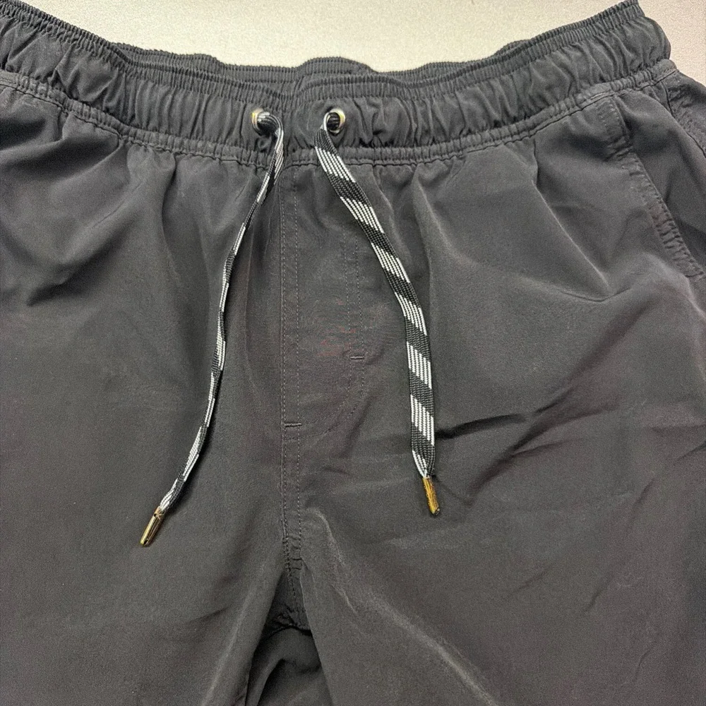 George Black Swim Trunks Men's Size M (32-34) Lined Drawstring Stretch Shorts